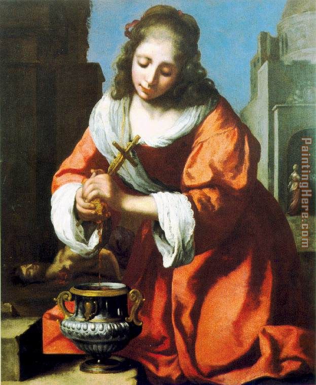 Saint Praxidis painting - Johannes Vermeer Saint Praxidis art painting